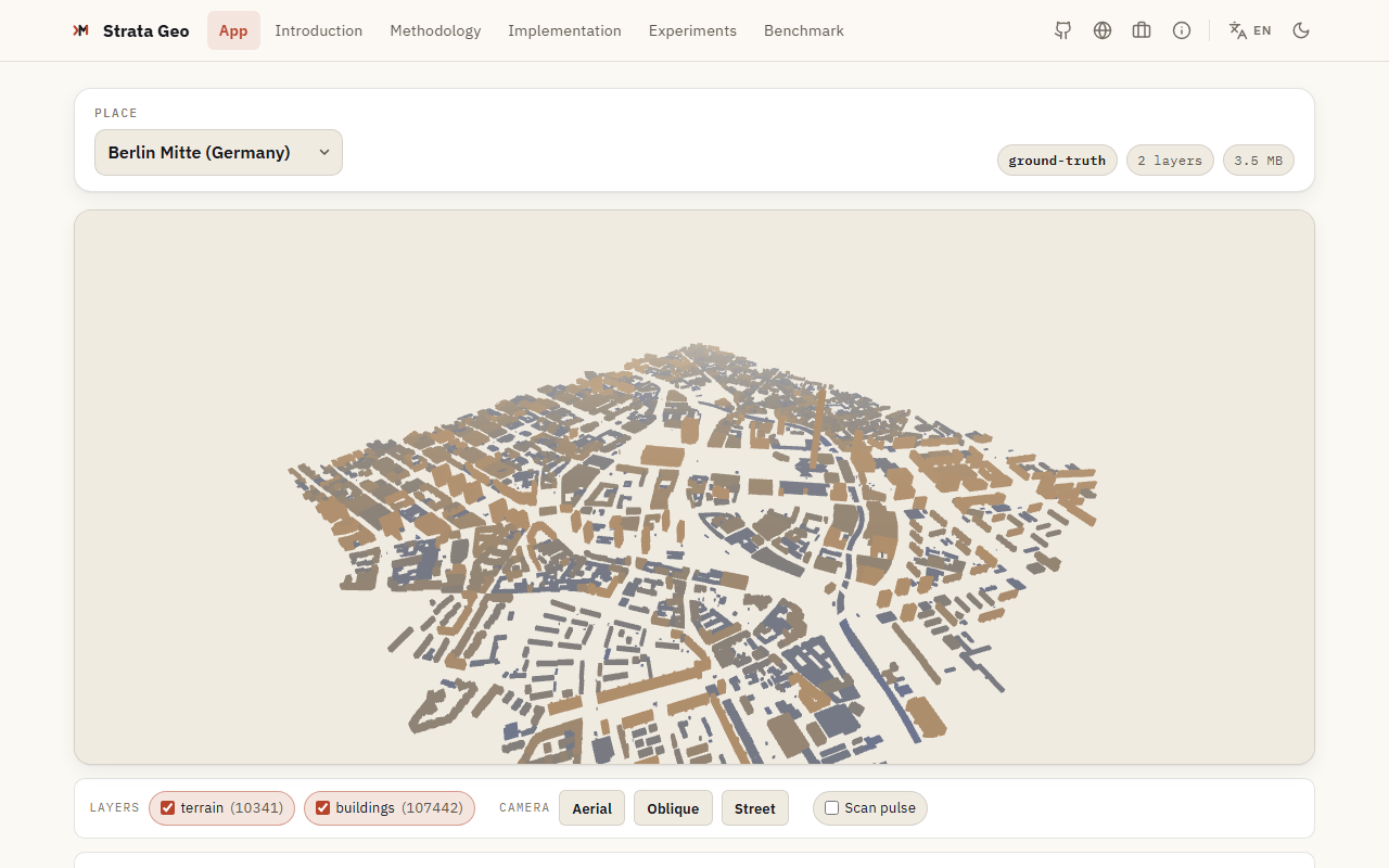 Strata Geo — Reconstrucción geoespacial 3D